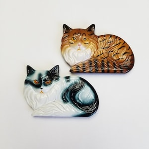 Cat  Refrigerator Magnets, 2 Pieces, Free Shipping (62521), Cat Magnets, Black & White Cat Magnet, Magnetslady,pq