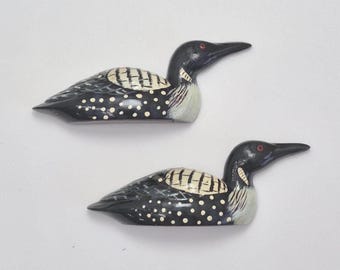 Loon Refrigerator Magnets, 2 Pieces, Free Shipping (74426), Common Loon Magnets, Black-Throated Loon Magnets, Magnetslady,pq