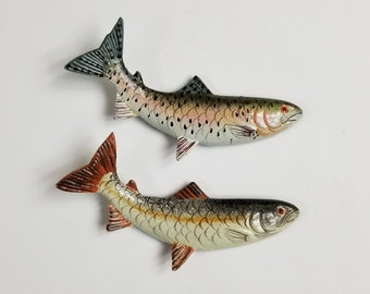 Trout Refrigerator Magnets, 2 Pieces, Free Shipping (24224), Trout Magnets, Lake Trout Magnet, Magnetslady,pq