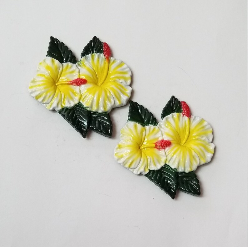 20619 2 Pieces Hibiscus Refrigerator Magnets Hawaiian Flower Magnet Magnetslady,pq Hibiscus Magnets Free Shipping