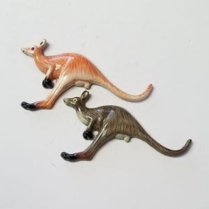 Kangaroo Refrigerator Magnets, 2 Pieces, Free Shipping (31019), Kangaroo Magnets, Brown Kangaroo Magnet, Magnetslady,pq