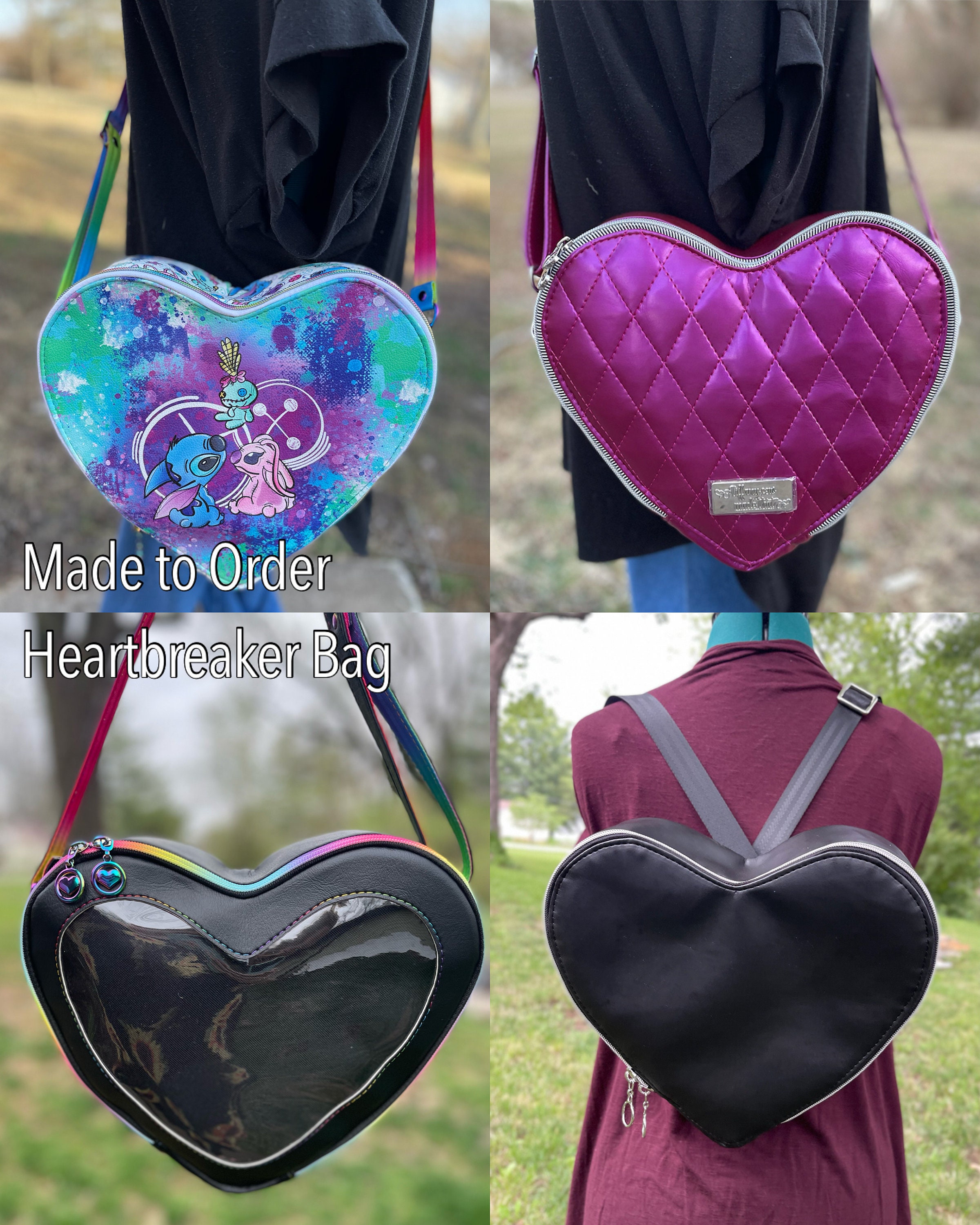 Magenta Diamond Quilted Heartbreaker Crossbody Bag