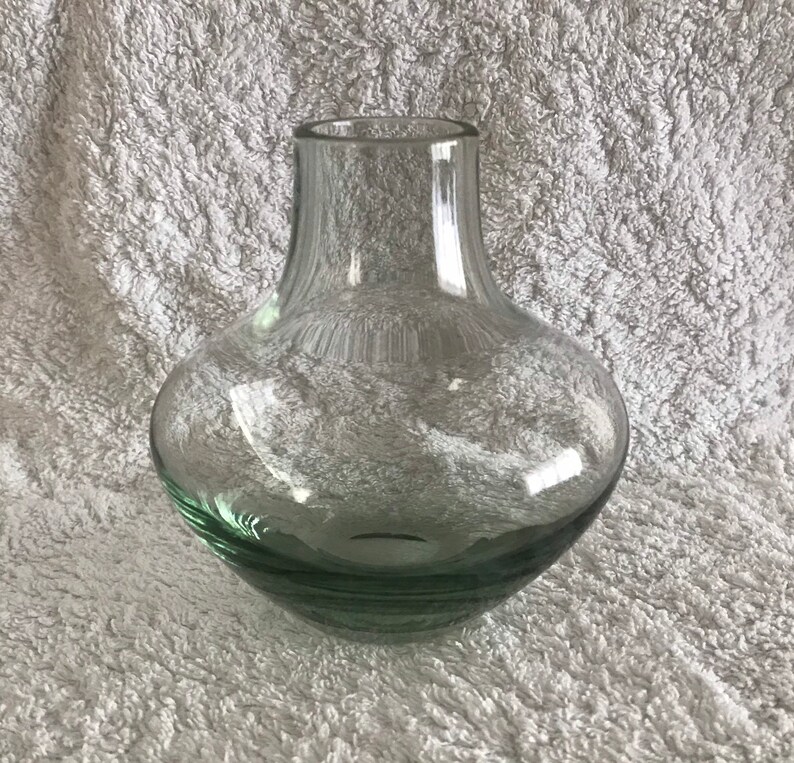 Whitefriars Glass Vintage Ovoid Soda Glass Vase Ocean Green Etsy