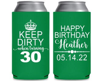 Dirty Thirty Birthday Party Gifts for Guests Slim Can Coolers Keep Dirty 30th Birthday Favors Slim Beer Holders 30th Birthday Decoration