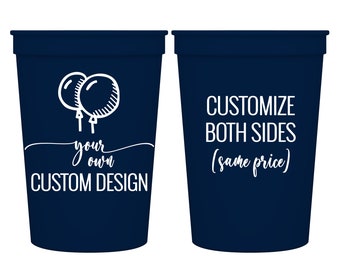 Party Cups for Birthday Custom Plastic Cups Personalized Cups Birthday Party Favors Smooth Stadium Cups | Aging Suck Beer Doesn't | Any Age