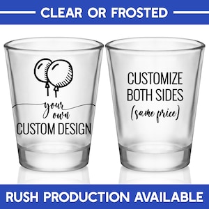 Custom Shot Glasses Party Favors for Guests in Bulk Personalized Shot Glasses Custom Design Logo Monogram Party Gifts for Guests Gift Bags image 1