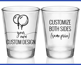 Custom Shot Glasses Party Favors for Guests in Bulk Personalized Shot Glasses Custom Design Logo Monogram Party Gifts for Guests Gift Bags