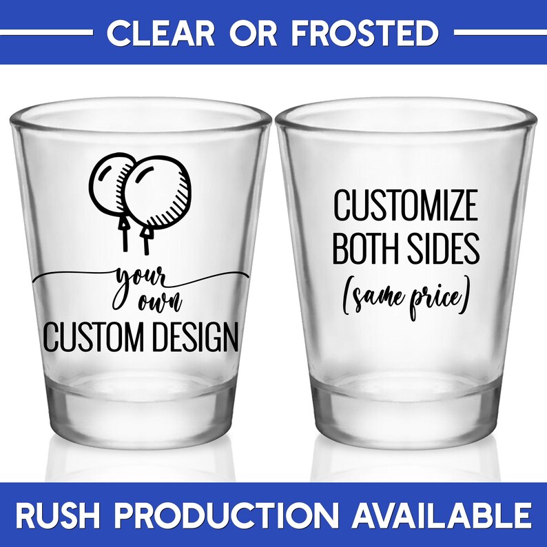 Custom Shot Glasses Party Favors for Guests in Bulk Personalized Shot Glasses Custom Design Logo Monogram Party Gifts for Guests Gift Bags image 1