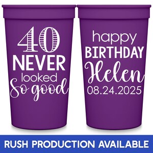 Birthday Favors Personalized Cups for 40th Birthday Gift Bags Any Age Never Looked So Good 40th Birthday Party Gift 40th Birthday Decoration