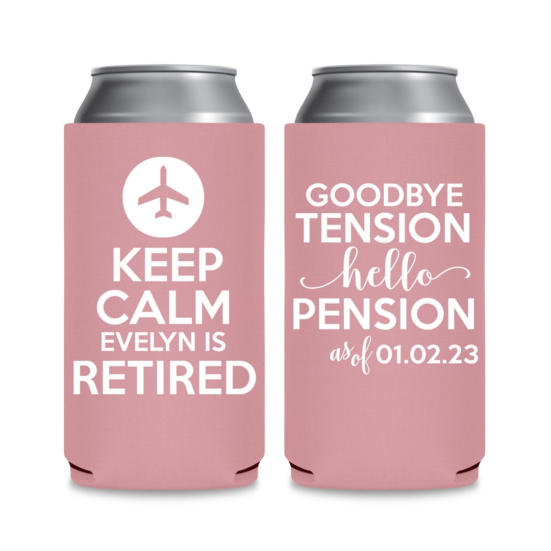 Slim Can Coolers Custom Airplane Pilot Retirement Party Favors Etsy