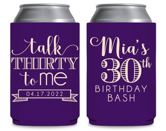 Dirty 30 Birthday Party Gifts Custom Can Coolers Dirty Thirty Beer Holder 30th Birthday Favors Talk Thirty To Me 30th Birthday Decoration