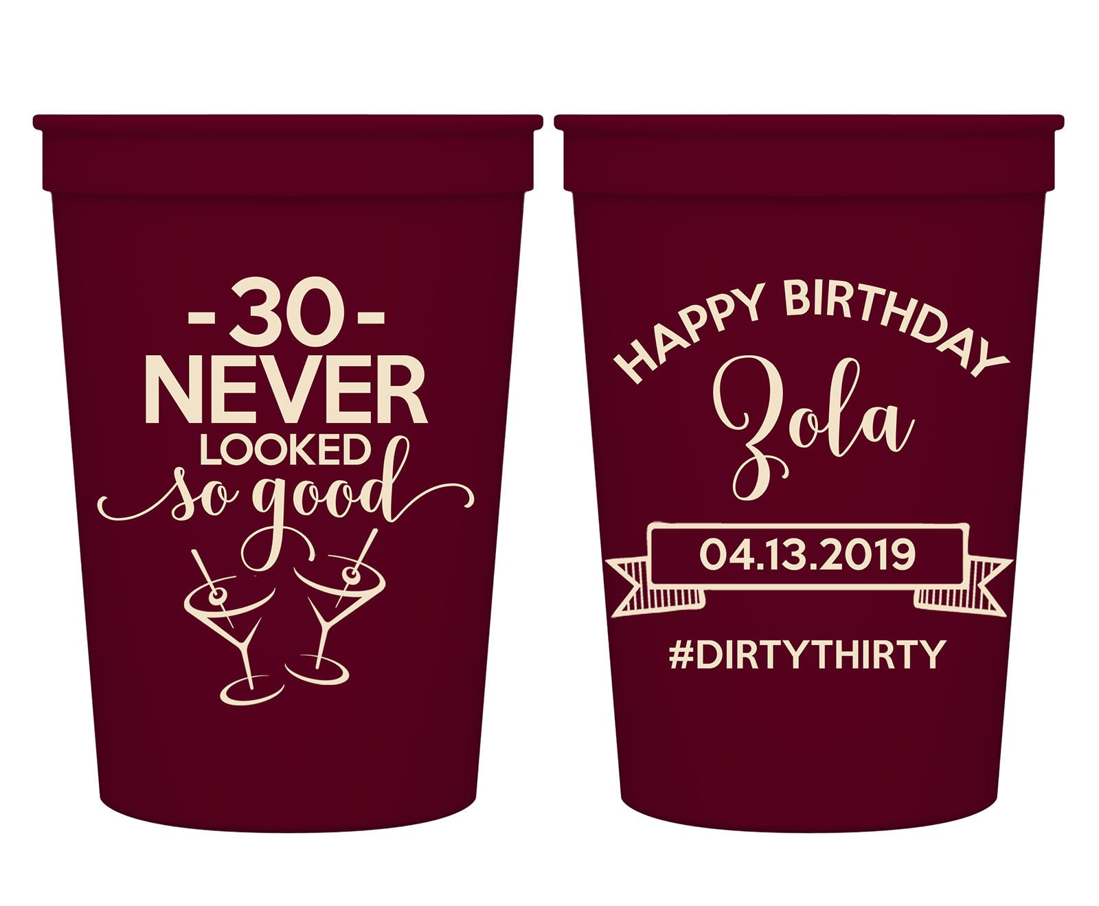 Fun Birthday Party Cups Custom Funny Plastic Beer Cups Etsy
