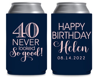 Birthday Favors Custom Can Coolers 40th Birthday Gift Bags or Any Age Never Looked So Good 40th Birthday Party Gift 40th Birthday Decoration
