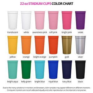 Personalized Stadium Cups Custom Party Cups for Guests in Bulk Plastic Cups Party Gifts for Gift Bags Trade Shows Customize Your Own Design image 5