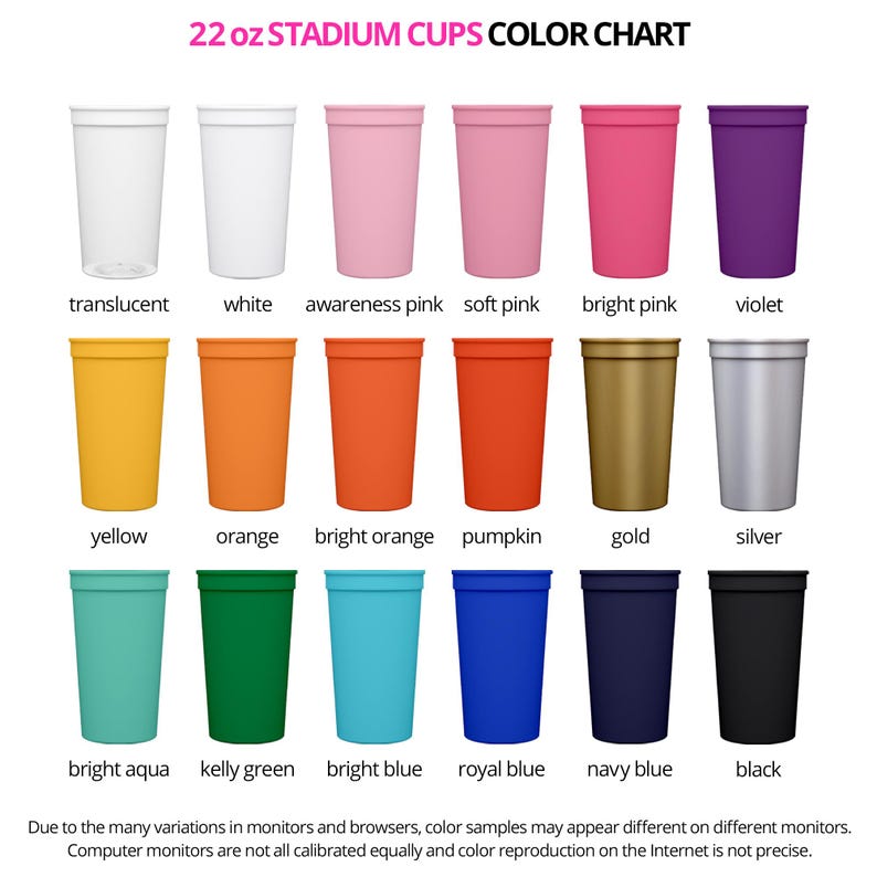 Personalized Stadium Cups Custom Party Cups for Guests in Bulk Plastic Cups Party Gifts for Gift Bags Trade Shows Customize Your Own Design image 5