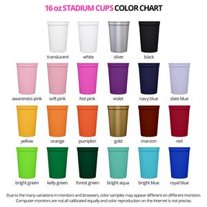 Personalized Stadium Cups Custom Party Cups for Guests in Bulk Plastic Cups Party Gifts for Gift Bags Trade Shows Customize Your Own Design image 4
