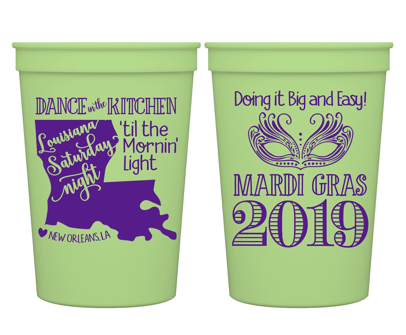 mardi gras party cups