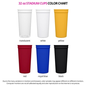 Personalized Stadium Cups Custom Party Cups for Guests in Bulk Plastic Cups Party Gifts for Gift Bags Trade Shows Customize Your Own Design image 6