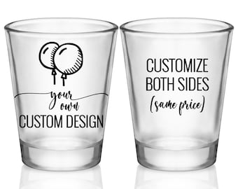 Custom Shot Glasses Party Favors for Guests in Bulk Personalized Shot Glasses Custom Design Logo Monogram Party Gifts for Guests Gift Bags