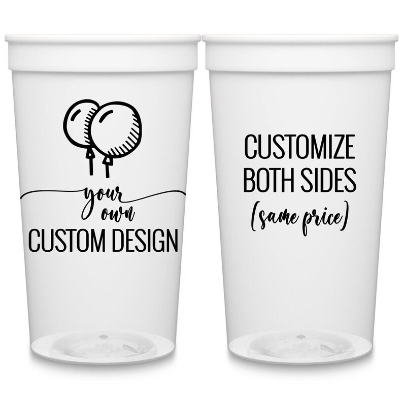 Personalized Stadium Cups Custom Party Cups for Guests in Bulk Plastic Cups Party Gifts for Gift Bags Trade Shows Customize Your Own Design image 2
