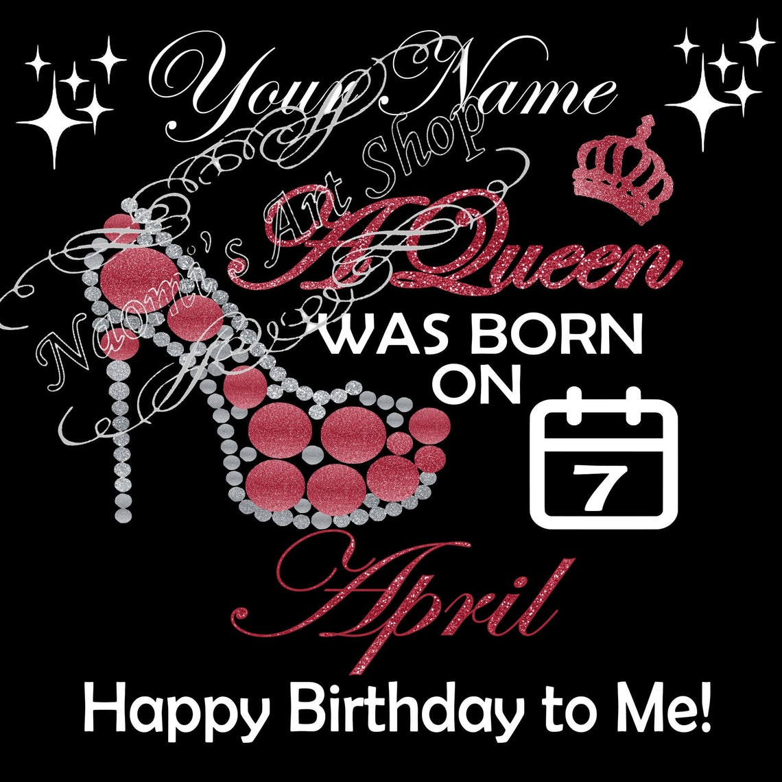 A Queen Was Born April SVG PNG JPG Etsy