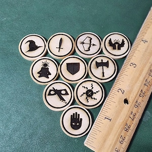 RPG Character Class Tokens | Player Tokens | Game Master Gift | RPG Accessories