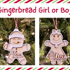 Personalized Wooden Gingerbread Ornament: Christmas Stocking Stuffer