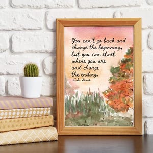 C.S. Lewis Quote Wall Art, Inspirational Print, Watercolor Picture Art, Quote Art, Friendship Gift, Office Wall Art, New Beginnings