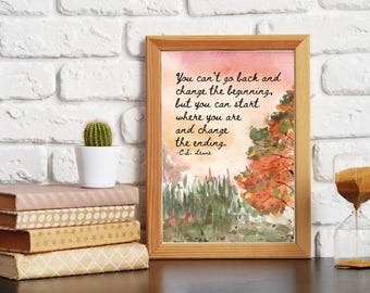 C.S. Lewis Quote Watercolor Print: Inspirational Friendship Art