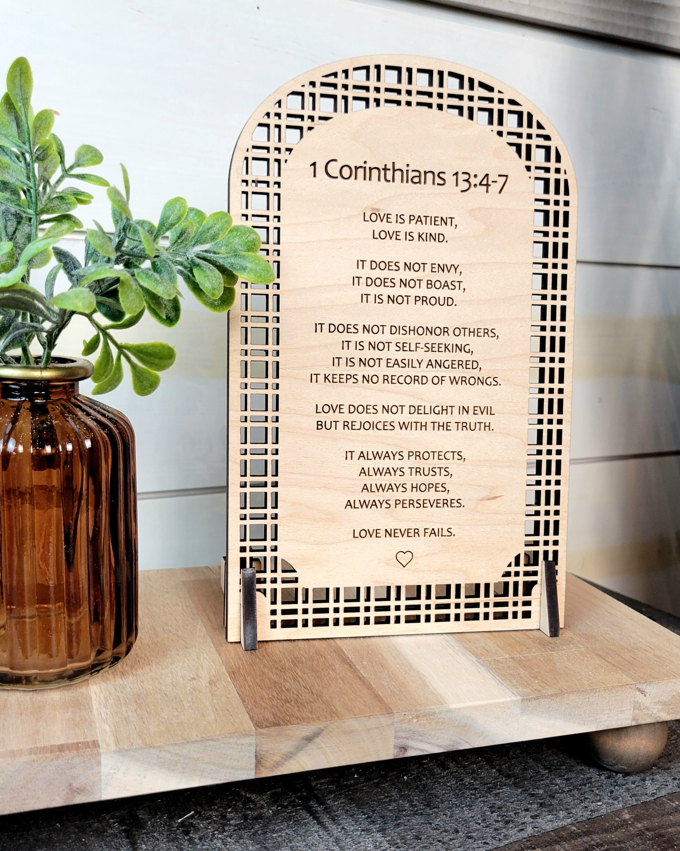 1 Corinthians 13 Wooden Sign, Bible Verse Card With Wooden Stand ...
