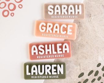 Personalised Name Badge BG58 | Registered Nurse Name Badge For Midwife Teacher Name Badge for Medical Student Name Tag for Educator Badges