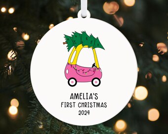 Primer adorno navideño del bebé KS87 // Mi primer recuerdo navideño del bebé Adorno personalizado para bebé para regalo de bebé 1er recuerdo navideño