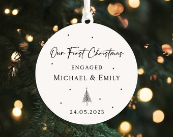 Our First Christmas Engaged Ornament KS50  || Engaged Ornament Engagement Keepsake Engagement Announcement First Christmas Engagement Gift