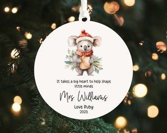 Personalised Teacher Acrylic Christmas Ornament KS37 || Teacher Keepsake - Teacher Gift - Thank you Teacher - Teacher - Teacher Appreciation