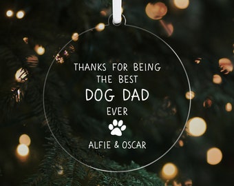 Adorno de perro personalizado para papá CH14 // Regalo para mascotas - Regalo para amantes de los perros - Adorno navideño - Adorno para mascotas - Regalo para el día del padre - Regalo para perros - Regalo para amantes de las mascotas