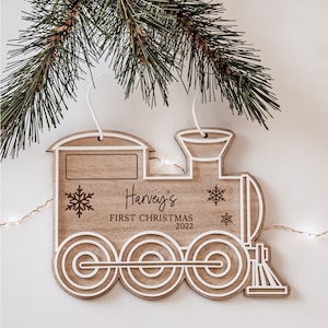 Personalised First Christmas Train Ornament Sty.B || My First Christmas - Baby's First Christmas - Christmas Ornament - My First Ornament