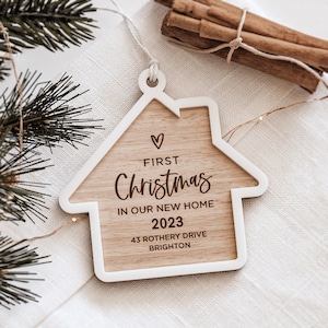 First Christmas in our New Home Layered House Ornament Sty.A || First Home Christmas Ornament - Housewarming Gift - New Home Ornament - Home