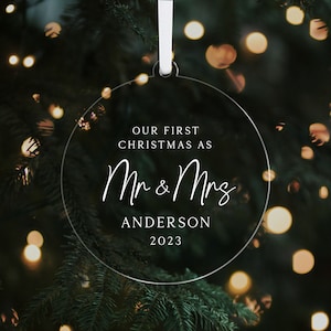 Our First Christmas as Mr and Mrs Christmas Ornament CH17 || Just Married Christmas - Engaged - Newlywed Christmas Ornament - Wedding Gift