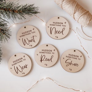 Personalised Something Gift Tags Sty.A || Want Need Wear Read Share Tags - Mindful Gift Tags - Christmas Gift Tags - Wooden Gift Tag - Gifts