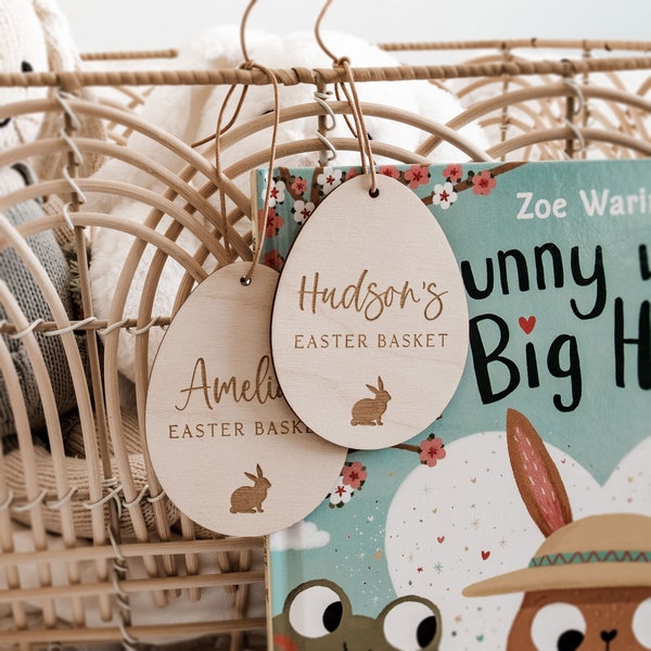 Easter Basket Name Tag || Easter Basket Tag Bunny Name Tag Name Tag for Easter Basket Wooden Name Tag Easter Decor Kids Easter Gift Ideas