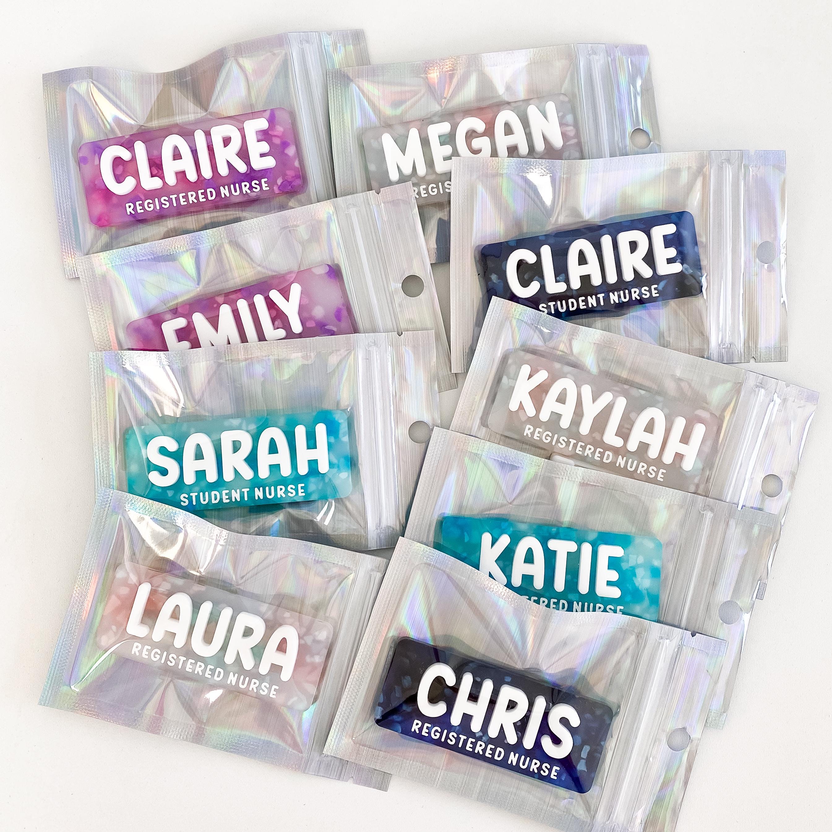 Personalised Name Badge BG58 | Registered Nurse Name Badges For Midwife Teacher Name Badge for Medical Student Name Tag for Educator Badges