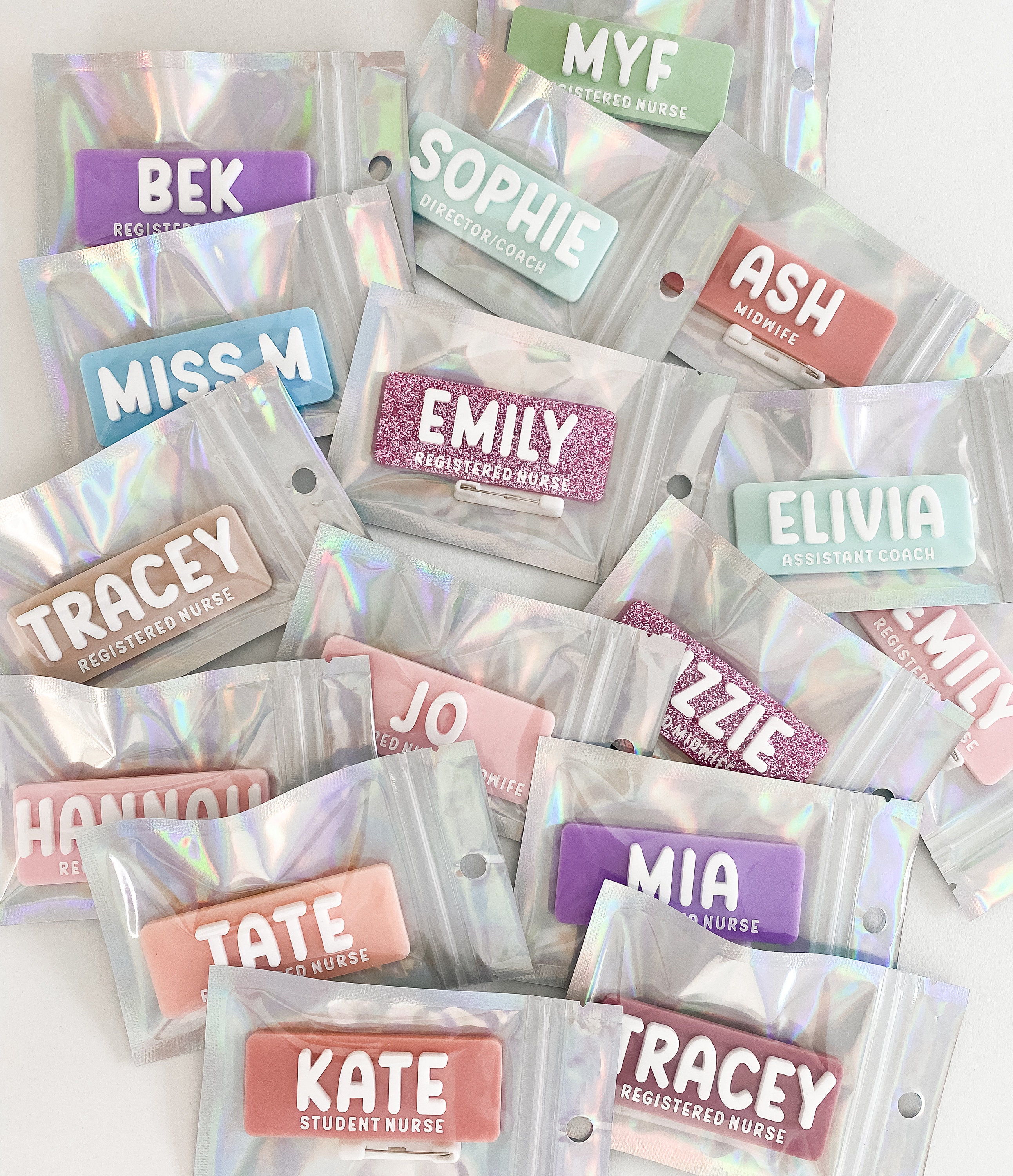 Personalised Name Badge BG58 | Registered Nurse Name Badges For Midwife Teacher Name Badge for Medical Student Name Tag for Educator Badges