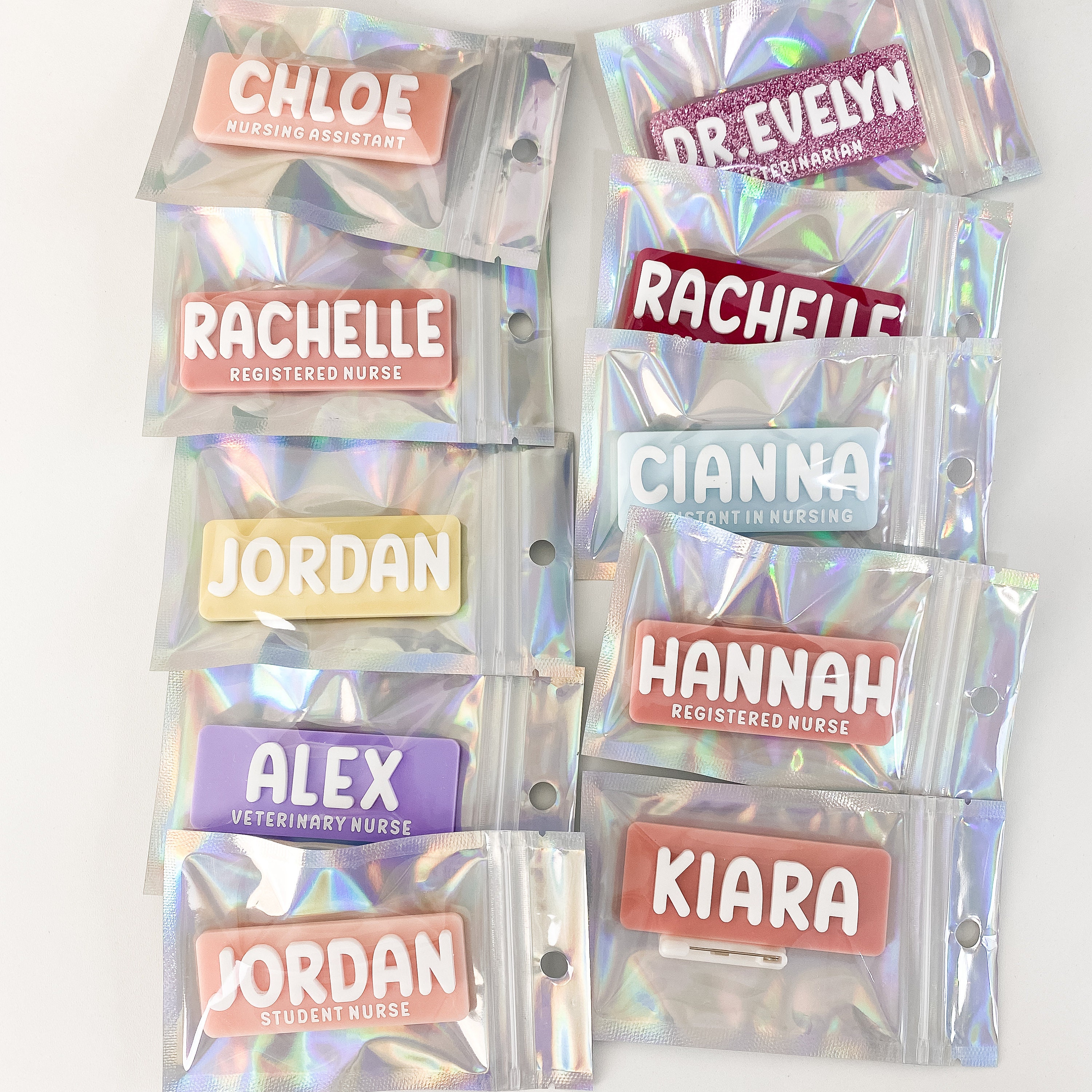 Personalised Name Badge BG58 | Registered Nurse Name Badges For Midwife Teacher Name Badge for Medical Student Name Tag for Educator Badges