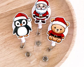 Christmas Nurse Badge Reel PR57/58/59| Christmas Badge Reel Santa Badge Reel Christmas Bear Badge Doctor Badge Nurse Christmas Teacher Badge