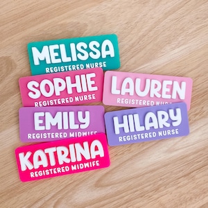 Personalised Name Badge BG66 Registered Nurse Name Badge For Midwife Teacher Name Badge for Medical Student Name Tag for Educator Badges