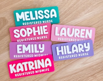 Personalised Name Badge BG66 Registered Nurse Name Badge For Midwife Teacher Name Badge for Medical Student Name Tag for Educator Badges