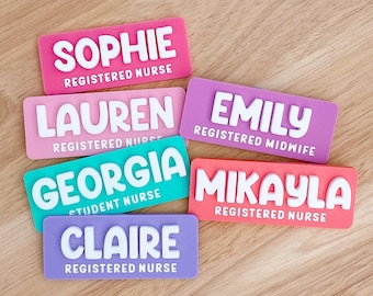 Personalised Name Badge BG66 Registered Nurse Name Badge For Midwife Teacher Name Badge for Medical Student Name Tag for Educator Badges