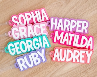 Personalised Kids Name Bag Tags STY B | Kids School Bag Tag Kids Bag Tags Daycare Bag Tag Kids Backpack Name Tag Name Tag Backpack Keychain