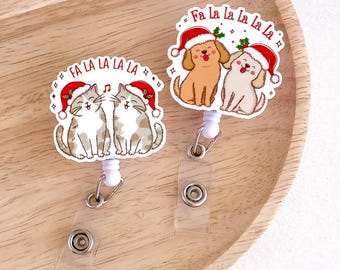 Christmas Nurse Badge Reel PR43/44| Christmas Badge Reel Dog Badge Reel Cat Badge Reel Badge Doctor Badge Nurse Christmas Gift Teacher Badge