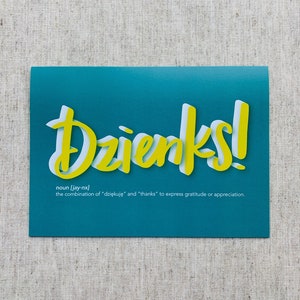 Polish Thanks / Dzienks / Dziękuję / Thanks /Polish Greeting Cards / Polskie Kartki  Polish Slang